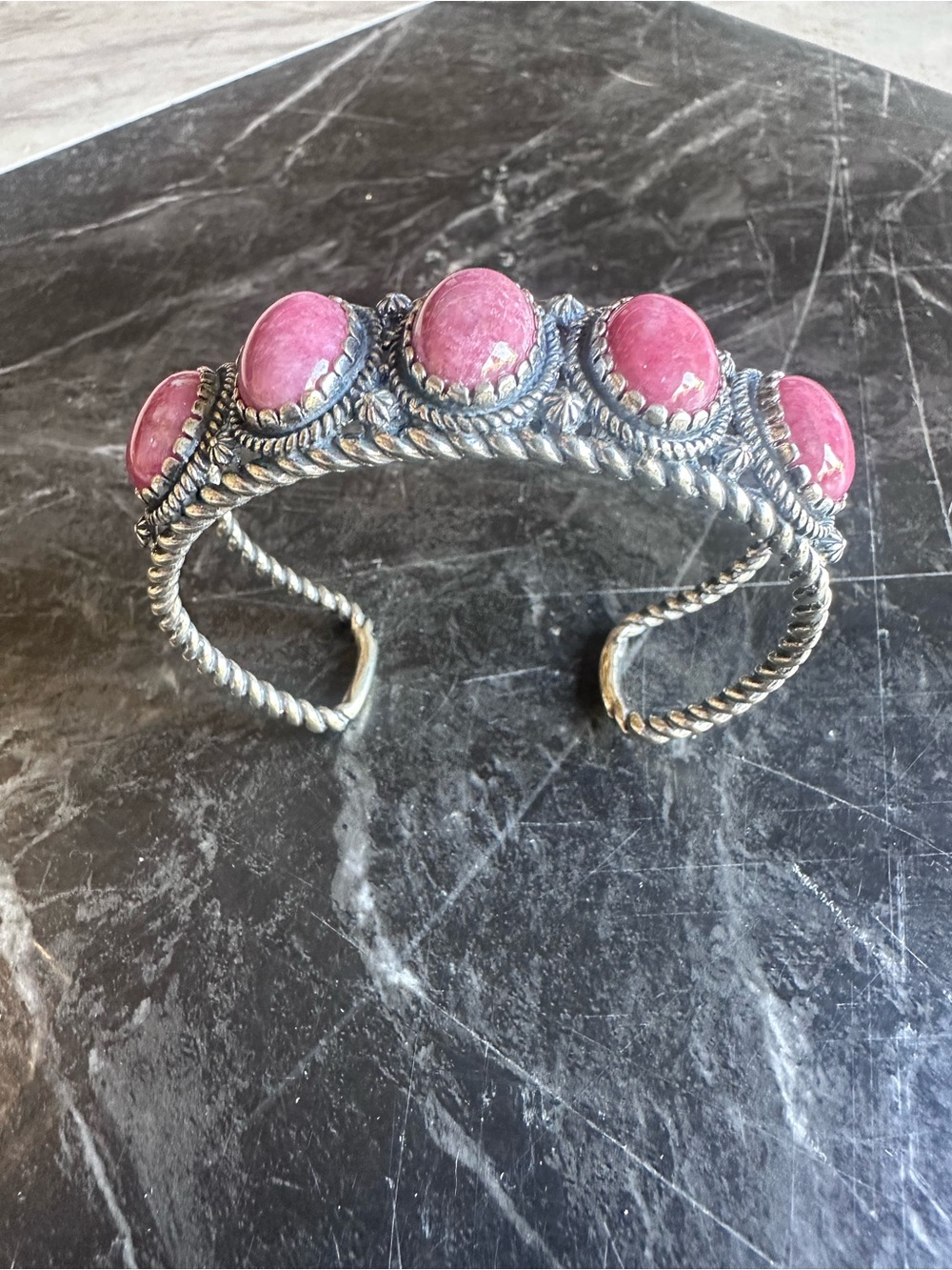 American West Jewlery Sterling Silver Rhodinite Cuff Bracelet